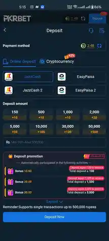 PKRBET Deposit Money