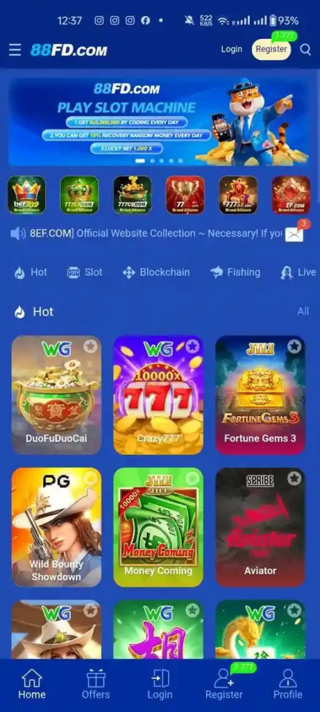 88FD Game-Interface login